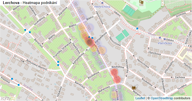 Lerchova - mapa podnikání