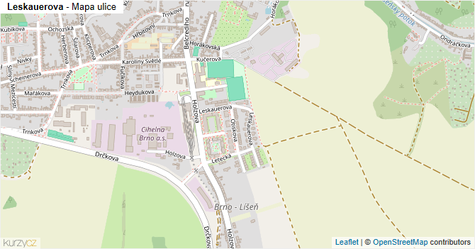 Leskauerova - mapa ulice
