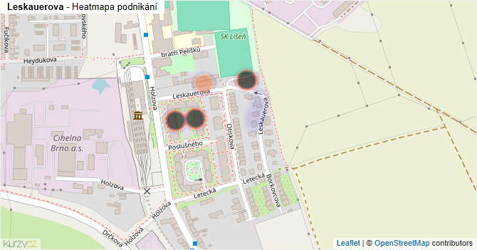Leskauerova - mapa podnikání