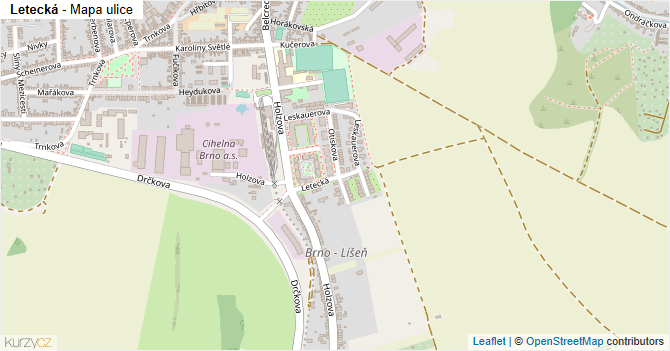 Letecká - mapa ulice