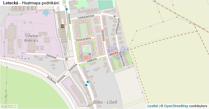 Letecká - mapa podnikání