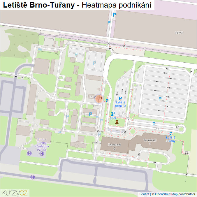 Mapa Letiště Brno-Tuřany - Firmy v ulici.