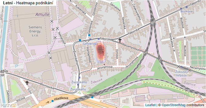 Letní - mapa podnikání