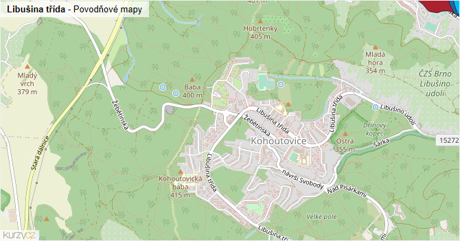 Libušina třída - záplavové mapy stoleté vody