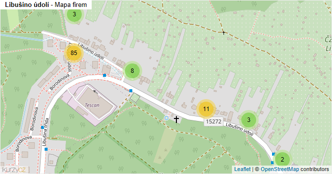 Libušino údolí - mapa firem