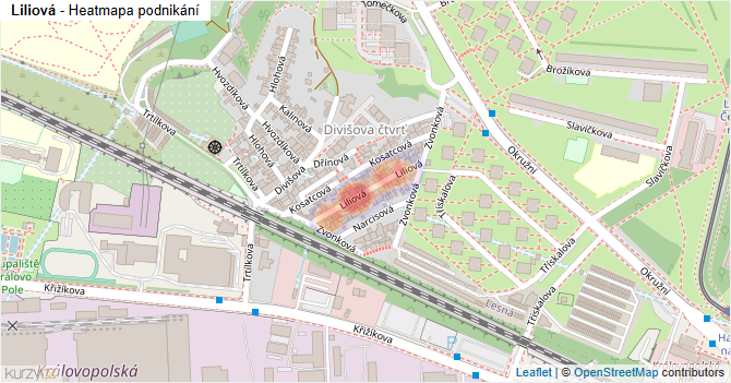 Liliová - mapa podnikání