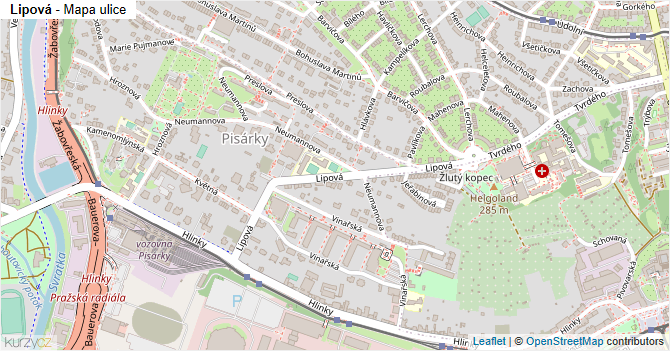 Lipová - mapa ulice