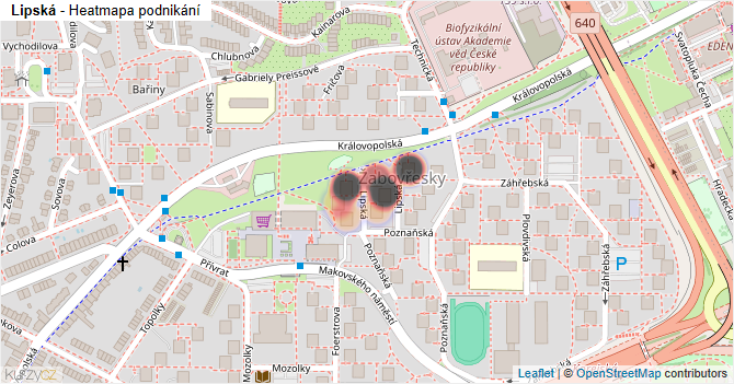 Lipská - mapa podnikání