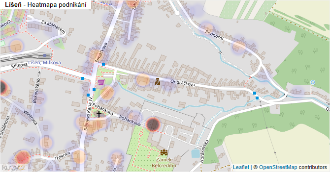 Líšeň - mapa podnikání