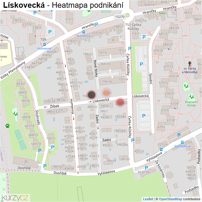 Mapa Lískovecká - Firmy v ulici.