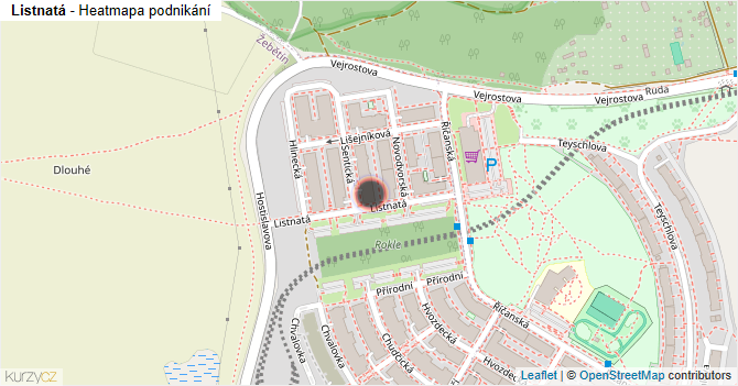 Listnatá - mapa podnikání