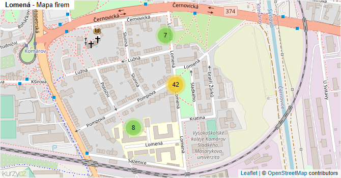 Lomená - mapa firem
