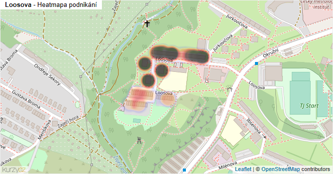 Loosova - mapa podnikání