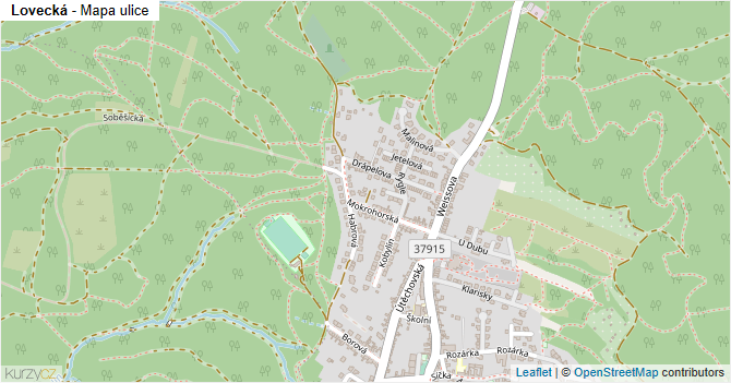 Lovecká - mapa ulice