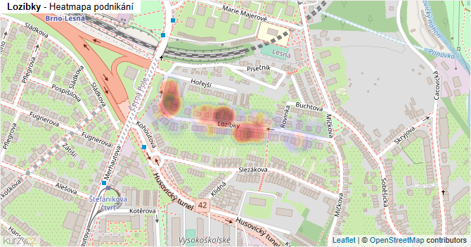 Lozíbky - mapa podnikání
