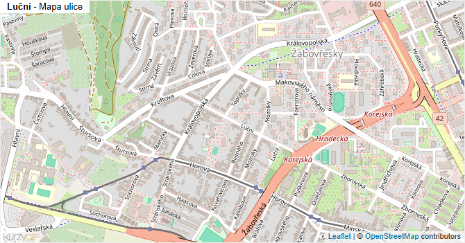 Luční - mapa ulice
