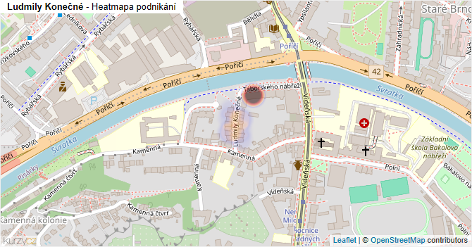 Ludmily Konečné - mapa podnikání