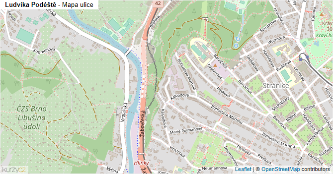 Ludvíka Podéště - mapa ulice