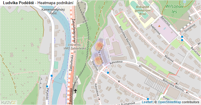 Ludvíka Podéště - mapa podnikání