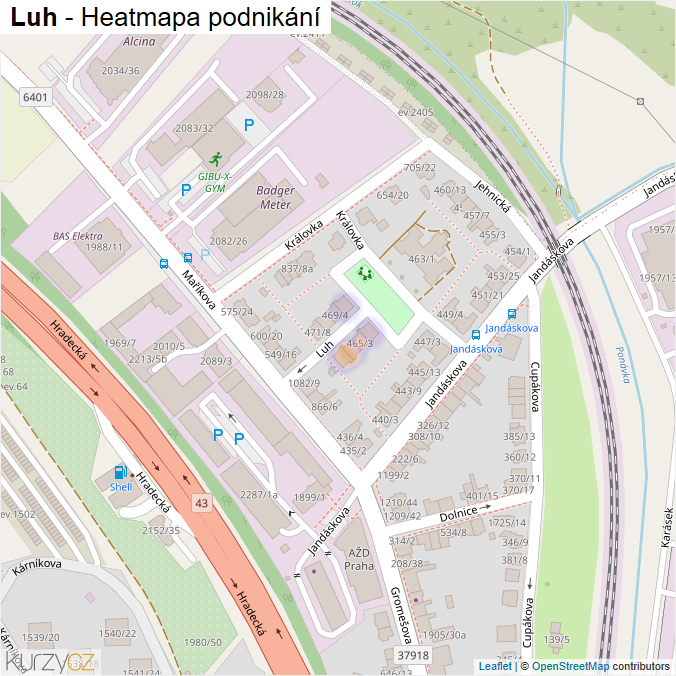 Mapa Luh - Firmy v ulici.