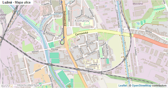 Lužná - mapa ulice