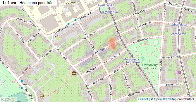 Lužova - mapa podnikání