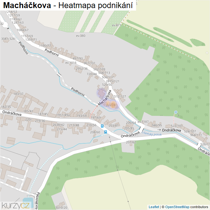 Mapa Macháčkova - Firmy v ulici.