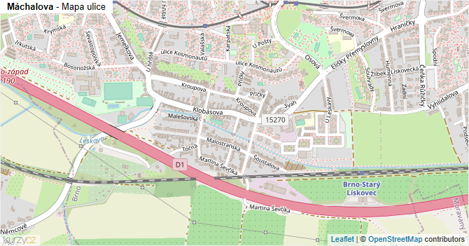 Máchalova - mapa ulice