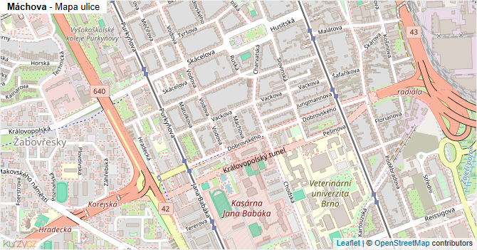 Máchova - mapa ulice