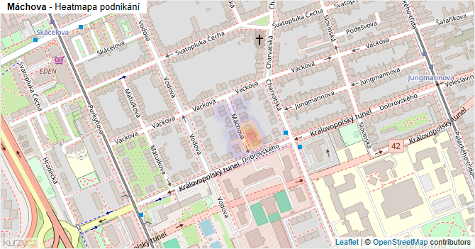 Máchova - mapa podnikání