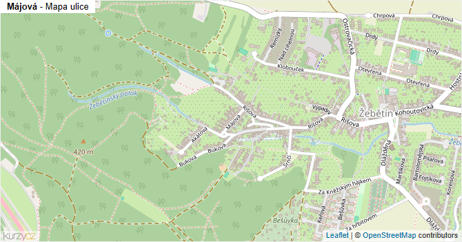 Májová - mapa ulice