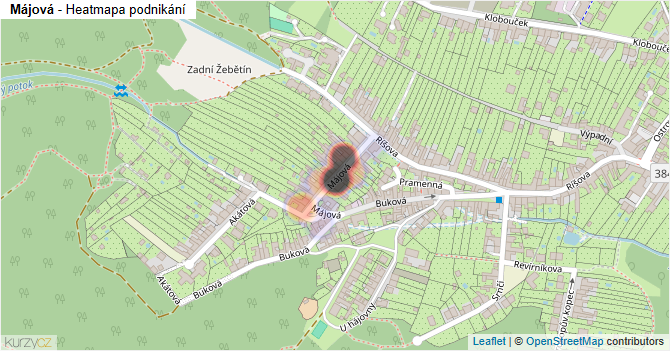 Májová - mapa podnikání