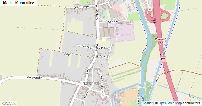Malá - mapa ulice