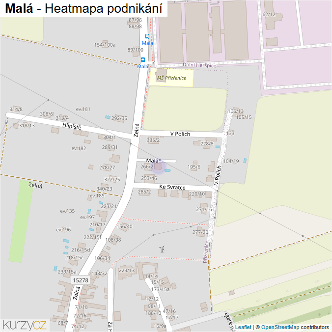 Mapa Malá - Firmy v ulici.