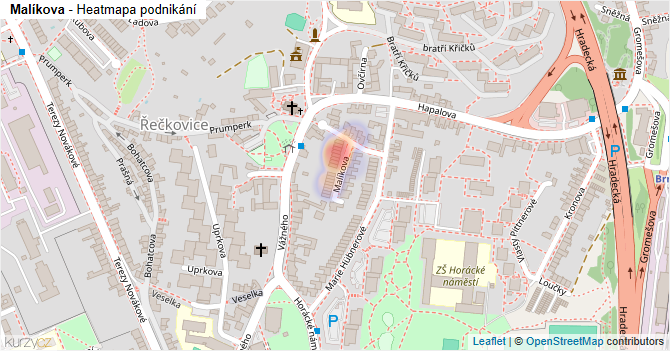 Malíkova - mapa podnikání