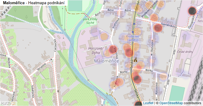 Maloměřice - mapa podnikání