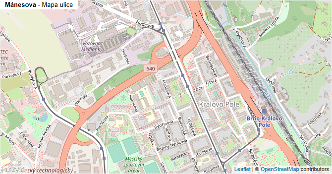 Mánesova - mapa ulice