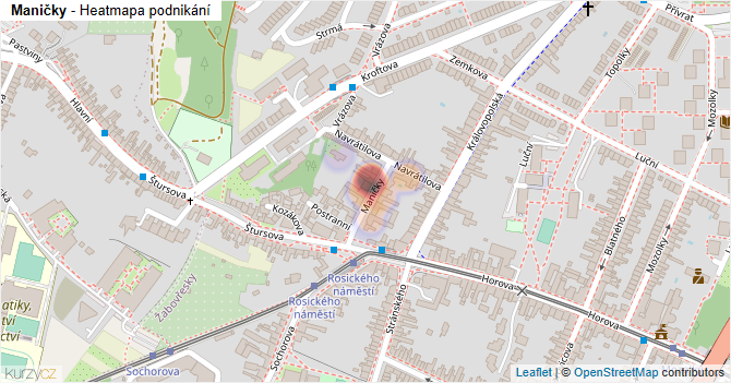 Maničky - mapa podnikání