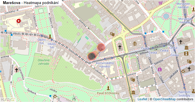 Marešova - mapa podnikání