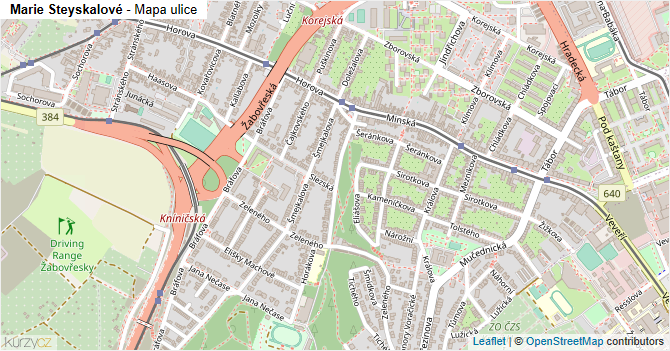 Marie Steyskalové - mapa ulice