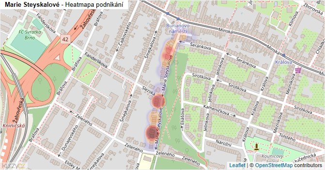 Marie Steyskalové - mapa podnikání