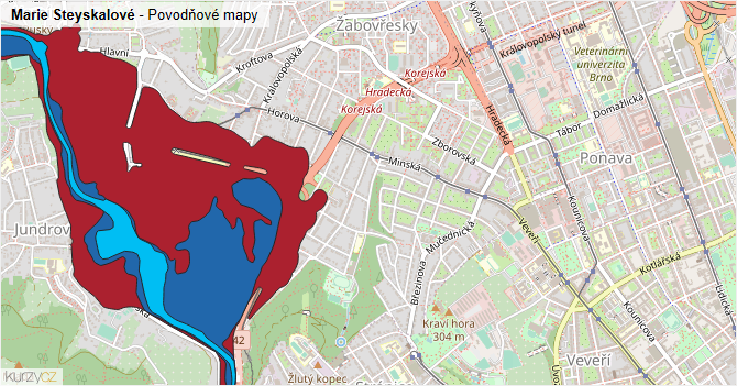Marie Steyskalové - záplavové mapy stoleté vody