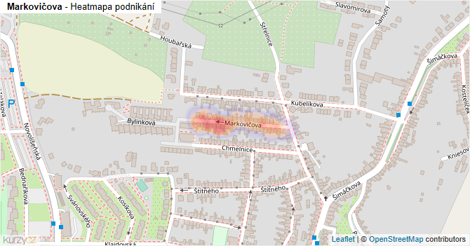 Markovičova - mapa podnikání