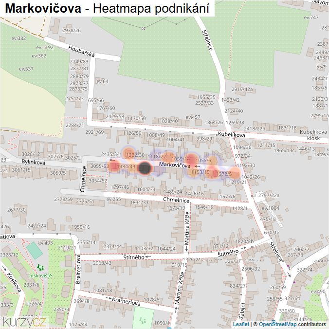 Mapa Markovičova - Firmy v ulici.