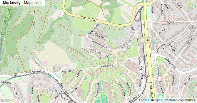 Markůvky - mapa ulice