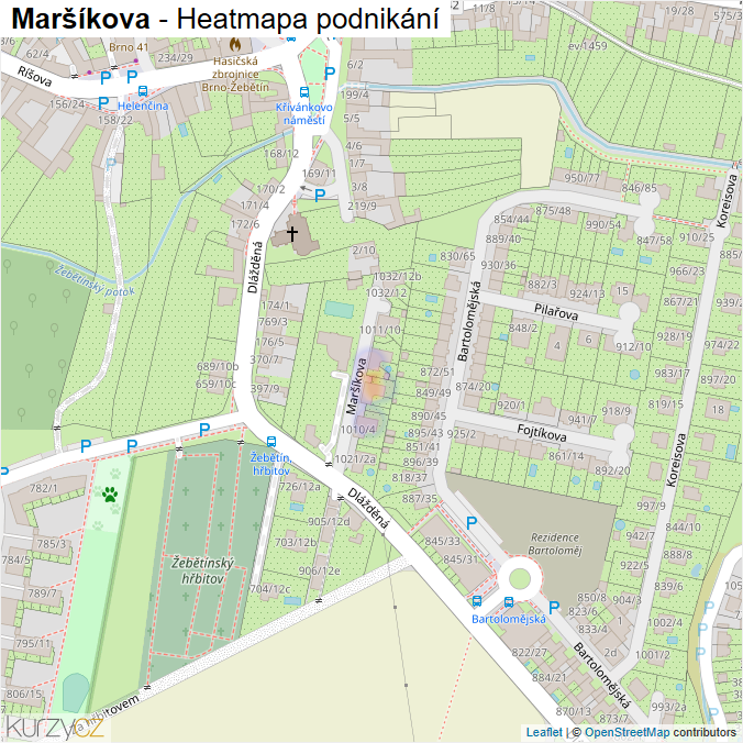 Mapa Maršíkova - Firmy v ulici.