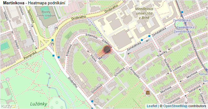 Martinkova - mapa podnikání