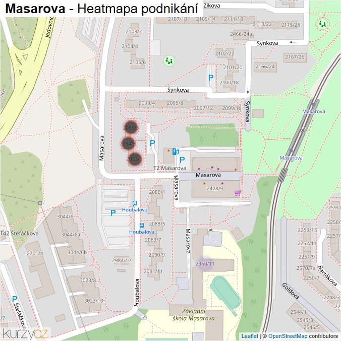 Mapa Masarova - Firmy v ulici.