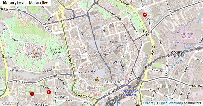 Masarykova - mapa ulice
