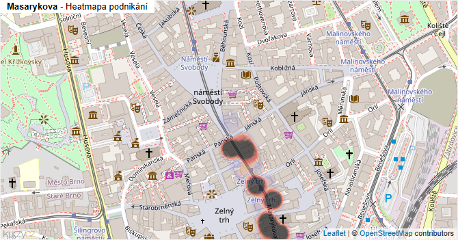 Masarykova - mapa podnikání